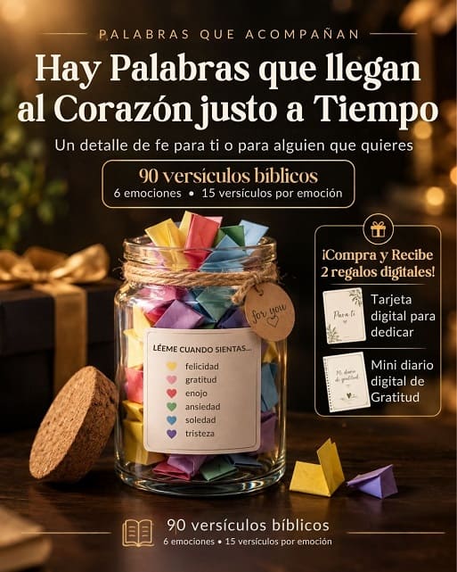 Un Regalo de Fe con Palabras que Acompañan - Frasco de Fortaleza Emocional